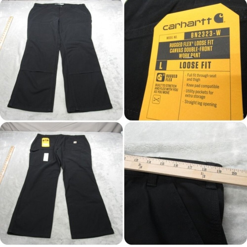 Carhartt Pants Womens 18 Short Black Rugged Flex Loose Double Knee Carpenter NEW